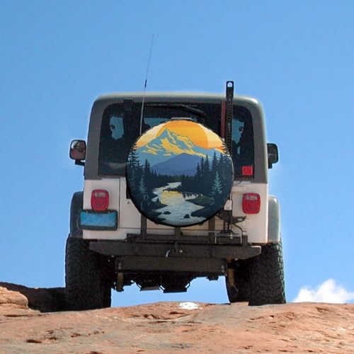 Camping Spare Tire Cover 15 Inch Mountain Adventure Universal Wheel Tire Cover - Image 5