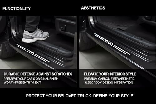 Carbon Fiber Textured Car Door Sill Protectors - Image 3