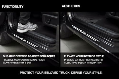 Carbon Fiber Textured Car Door Sill Protectors - Image 3