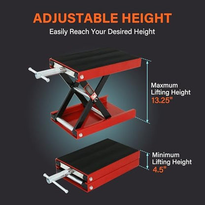 ZENY 1100 LB Wide Deck Motorcycle Center Scissor Lift Jack Repair Hoist Stand - Image 3