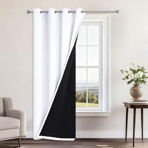 Yakamok Pure White 100% Blackout Curtains 96 Inches Long 52" Wide 1 Panel by Yakamok