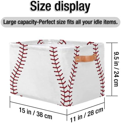 Pardick 2Pack Sports Baseball Print Large Collapsible Storage Bins, Sports - Image 2
