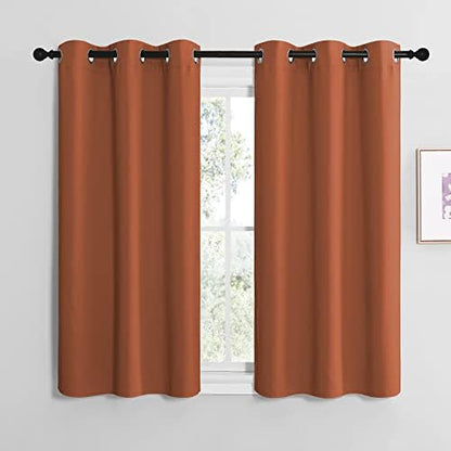 NICETOWN Bedroom Halloween Curtains 48 inches Long, Burnt Orange Privacy and by NICETOWN