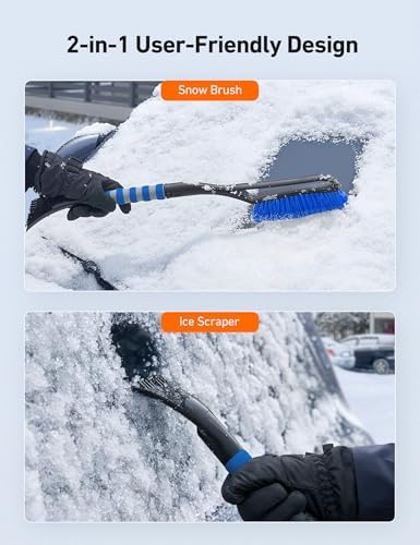 AstroAI 27" 2-in-1 Detachable Snow Brush & Ice Scrapers - Image 2