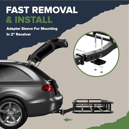 ARKSEN 53" x 19" x 5" Steel Hitch Cargo Carrier - Image 3