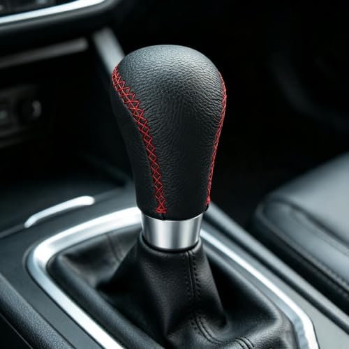 Lunsom Leather Shift Knob, Car Gear Shifter Stick Auto R Style Shift Stick - Image 2