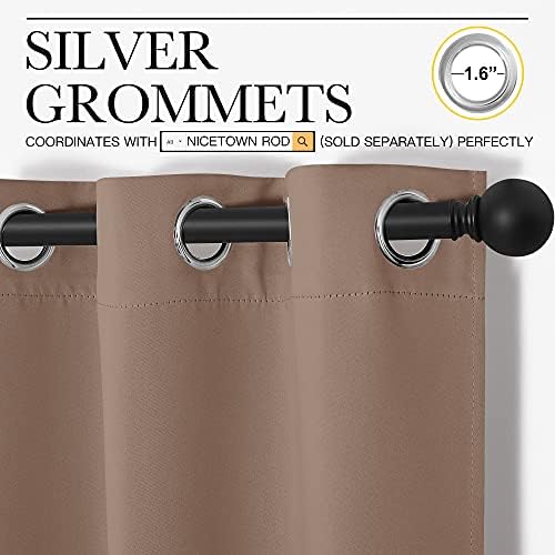 NICETOWN Small Window Kitchen Blackout Curtains, Thermal Insulated Solid - Image 3