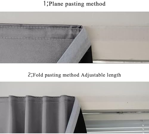 AJAZZ 100% Blackout Stick Curtain Portable Black Out Curtains Adhesive Curtains - Image 5