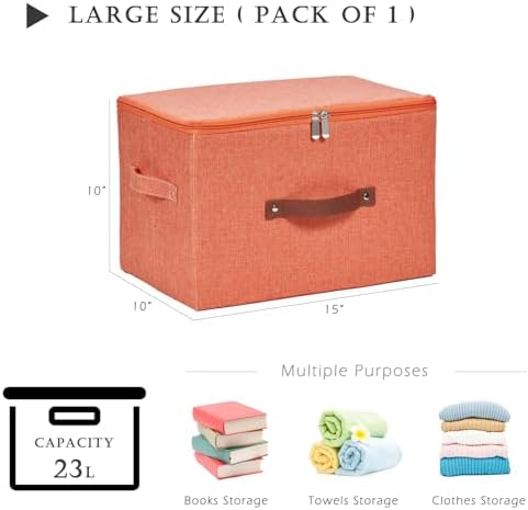 Storage Bins with Zipper Lids Decorative Lidded Baskets Boxes - Image 3