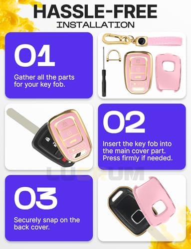Lucrum Compatible with Honda Key Fob Cover & Leather Keychain - Image 6