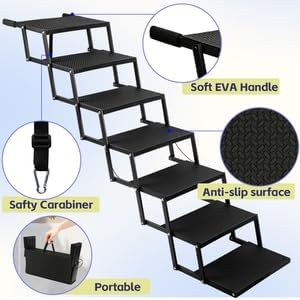 Dog Steps for Car and Truck, 37.5" H Foldable Dog Stairs for Large Dogs - Image 4