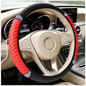Bling Car Steering Wheel Cover, Crystal Rhinestones Vehicle Steering Guard Wrap by Unknown