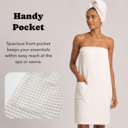 Luxury Organic Japanese Cotton Waffle Body Towel Wrap - Image 5