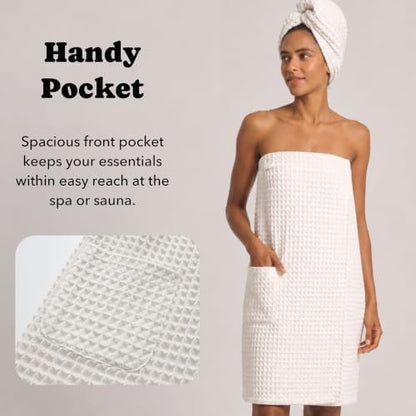 Luxury Organic Japanese Cotton Waffle Body Towel Wrap - Image 5