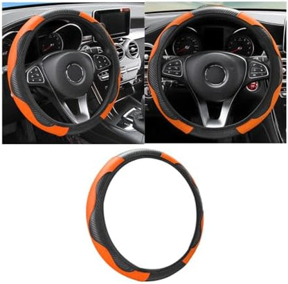 Osilly 15 Inch Carbon Fiber PU Leather Steering Wheel Cover by Osilly