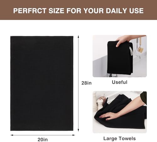 Homaxy 100% Cotton Oversized Waffle Weave Kitchen Towels 4-Pack - Image 3