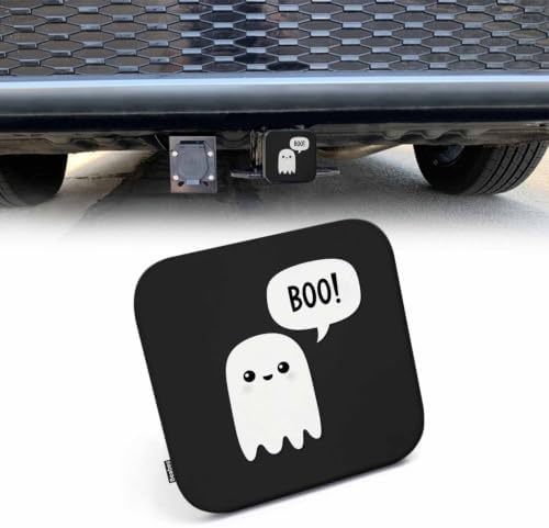 Auto Hitch Cover for Trucks Boo Ghost, Cute Halloween Scary Ghost Boo Bubble by Beabes