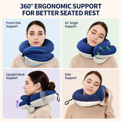 BUYUE Travel Neck Pillows for Airplanes, Memory Foam 360° Head Support Sleep - Image 2