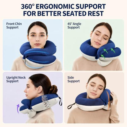 BUYUE Travel Neck Pillows for Airplanes, Memory Foam 360° Head Support Sleep - Image 2
