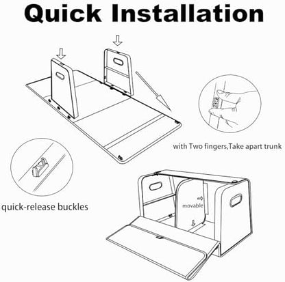 GMQ Trunk Organizers for Car, Car Organizers and Storage for SUV, Magnetic Lid - Image 6