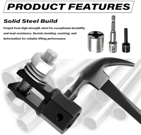 4PCS Steel Scissor Jack Adapter Tool Fits 1/2" Square Drive - Image 3