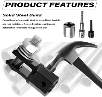 4PCS Steel Scissor Jack Adapter Tool Fits 1/2" Square Drive - Image 3