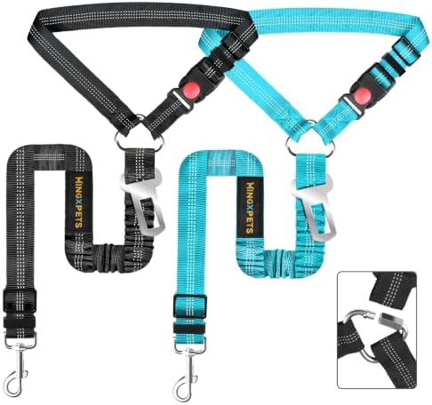 Dog Seat Belt, Durability Retractable Dog Car Harness Adjustable Dog Seat Belt by MingXpets