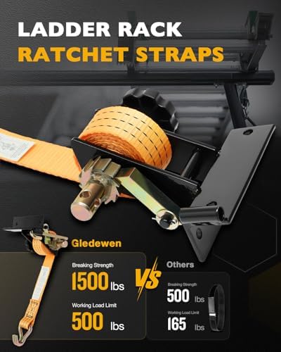 Pipe Rack Ratchet Straps, Ladder Rack Straps, Truck/Roof/Lumber Rack Straps - Image 2