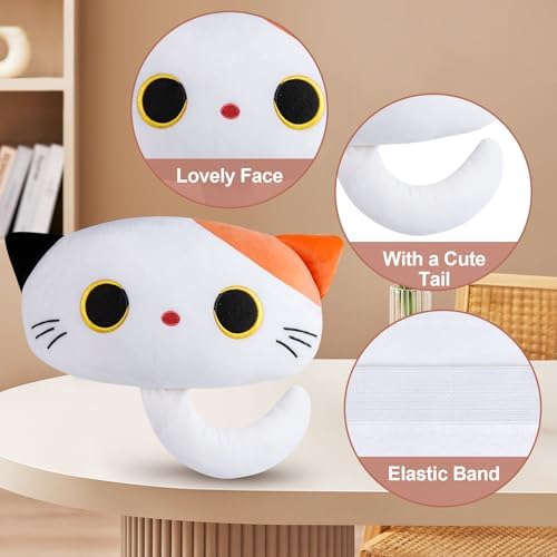 Cat Car Headrest Pillow Cartoon Car Seat Pillow Cat Neck Support Plush Cushion - Image 2