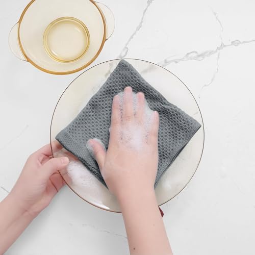 Homaxy 100% Cotton Waffle Weave Kitchen Dish Cloths 18-Pack - Image 4