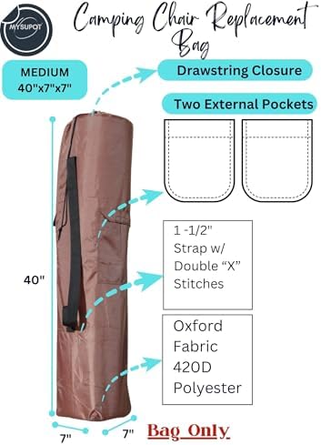 40"x7"x7" Replacement Bag for Folding Camping Chair, Camp Chairs, Yoga Mat - Image 3