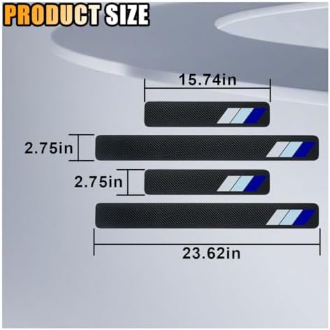 4PCS Tri-Color Door Sill Protectors, Carbon Fiber Door Threshold Protection - Image 2