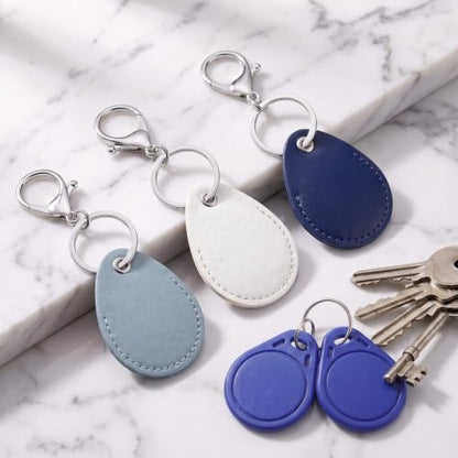 PAGOW 2.3x1.8in Key Fob Holder, PU Leather RFID Key Case Protector - Image 4