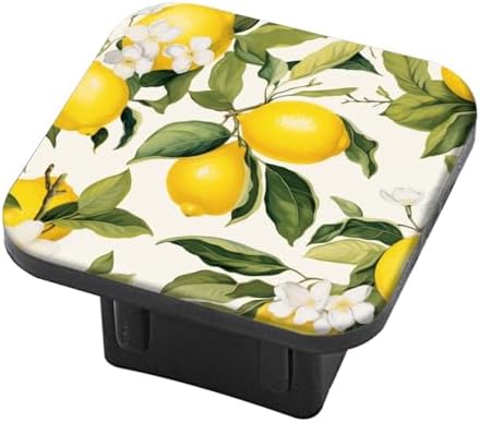 Hitch Cover Fits for 2-Inch Hitch, Lemons and White Flowers On Branches in by PATBIXES