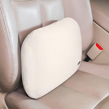 Beige Lumbar Support Pillow for Car Recliner Soft Lower Back Waist Cushion - Image 3