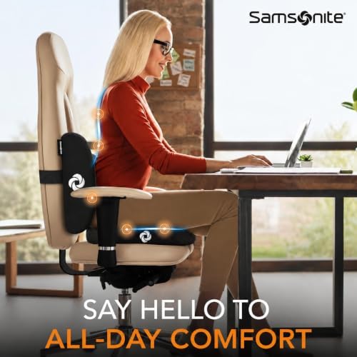 Samsonite [2-in-1 Ergonomic Seat Cushion and Lumbar Support Cushion Combo - Image 2