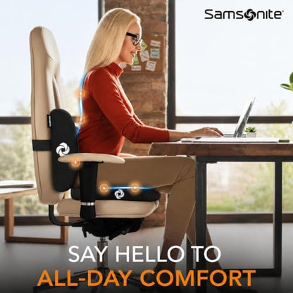 Samsonite [2-in-1 Ergonomic Seat Cushion and Lumbar Support Cushion Combo - Image 2
