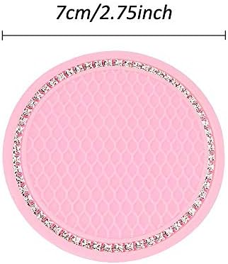 2 Pack Bling Cup Holder Insert Coasters, 2.75 Inch Soft Crystal Rhinestone - Image 5
