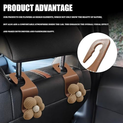 2PCS Car Seat Headrest Hooks, Car Bag Hooks, Cute Bow Knot Vehicle Seatback - Image 4