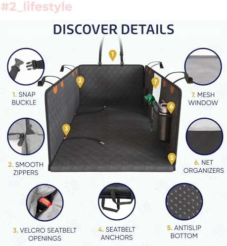 Katziela Back Seat Extender for Dogs-Large Space, Dog Car Seat Cover Hard - Image 5