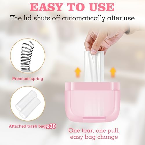 1 Pack Car Trash Can with Lid, Built-in Storage Garbage Bag - Image 4