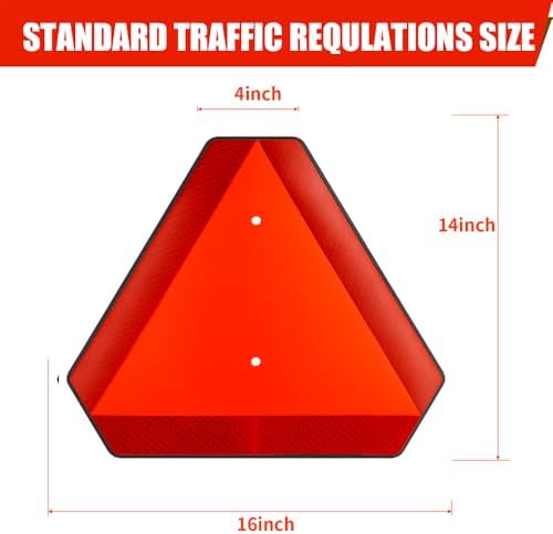 Slow Moving Vehicle Safety Sign, Slow Moving Vehicle Triangle Sign, Plastic - Image 4