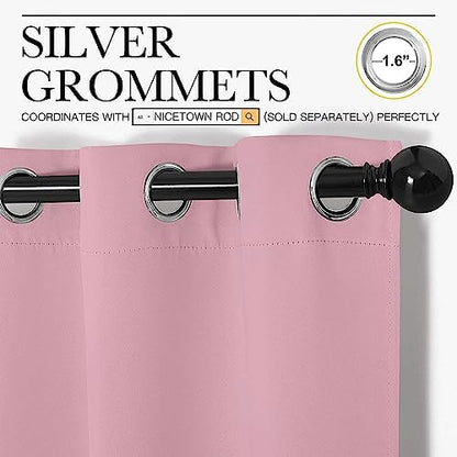 NICETOWN Bedroom Curtain Panels Blackout Draperies, Thermal Insulated Solid - Image 2