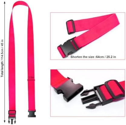 Luggage Straps Travel Belt Multiple Suitcases Connector, 2 Pack Hot Pink - Image 3