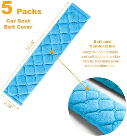 5 Pack Soft Comfort Car Seatbelt Cover Protector Pads Strap - Image 2