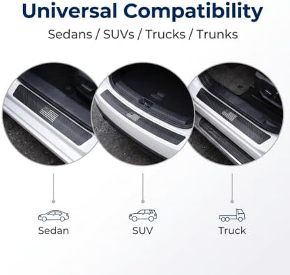 4PCS Car Door Sill Protectors, American Flag Leather Scratch-resistant - Image 5