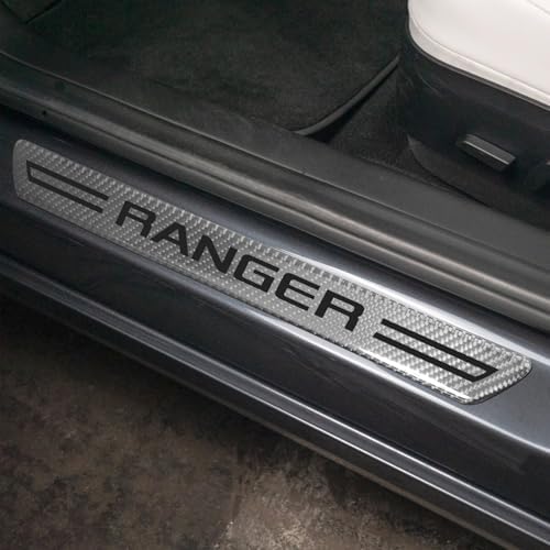iPick Image for Ford Ranger Silver Real Carbon Fiber 4 Pcs Universal Door Sill - Image 3