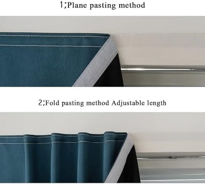 AJAZZ 100% Blackout Stick Curtain Portable Black Out Curtains Adhesive Curtains - Image 5