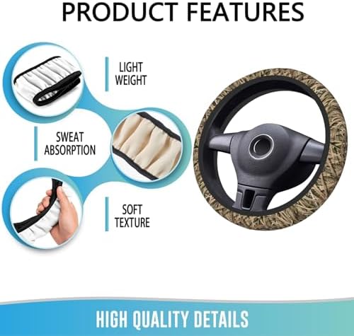 Elastic Steering Wheel Cover 15 Inch, Shadow Grass Blades - Image 5