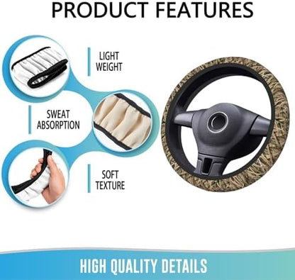 Elastic Steering Wheel Cover 15 Inch, Shadow Grass Blades - Image 5